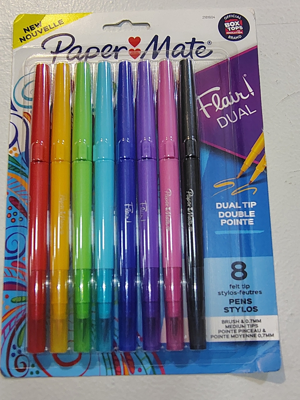 Paper Mate Flair Dual Felt Tip Pens With Brush & 0.7mm Medium Tips